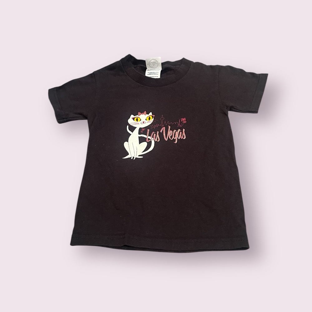 Kids Black Cat Las Vegas Graphic T-Shirt Delta Pro Weight Size XS 2/4